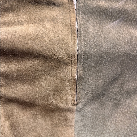 Vintage,  Sz 4, custom, olive green genuine Suede Leather suit with Embroidery. - Picture 10 of 15